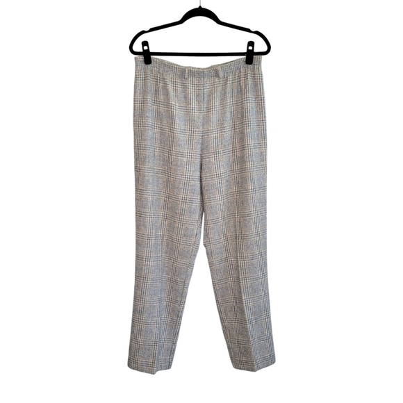 Alfred Dunner Vtg 90s Pull-On Lined Wool Pants Gray Plaid Size 14 Fits Like 12 - Picture 1 of 11